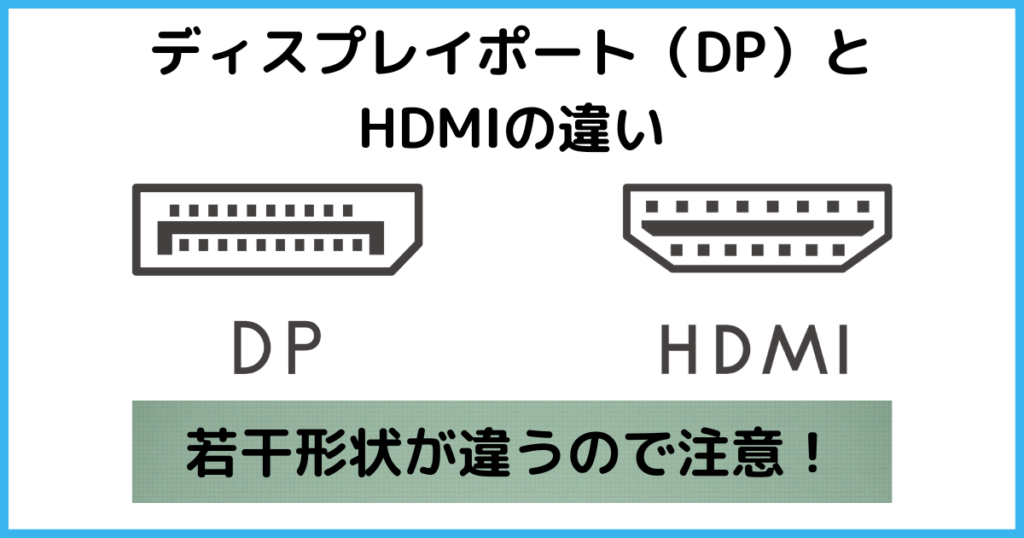 DisplayPortとHDMI形状の違い